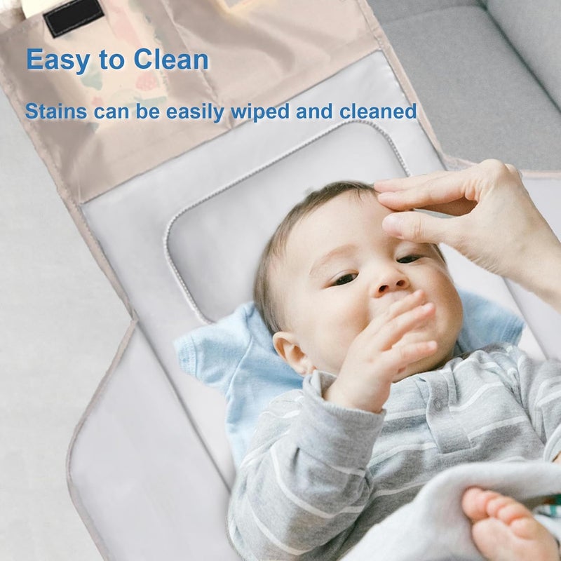 outtip 31" X 24.2" Extra Long Large Lightweight Toddler Diaper Changing Pad Travel, Cute Design 1-36 Month Infant Foldable Baby Changing Mat Wipeable, Changing Pad Portable for Station, Car, Stroller - Image 4
